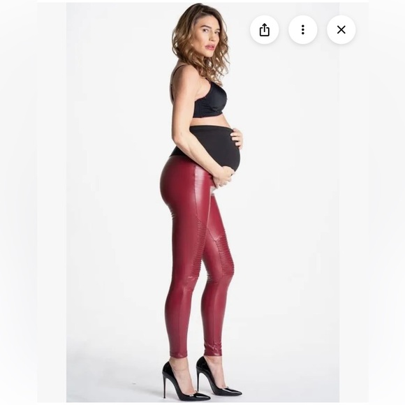 Preggo Leggings Pants - Preggo Women’s Popstar Mamacita Maternity Moto Leggings